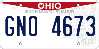 OH license plate GNO4673