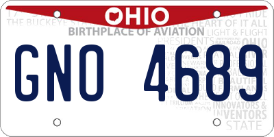 OH license plate GNO4689