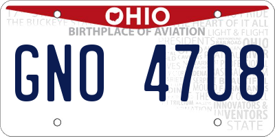 OH license plate GNO4708
