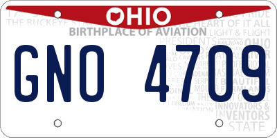OH license plate GNO4709