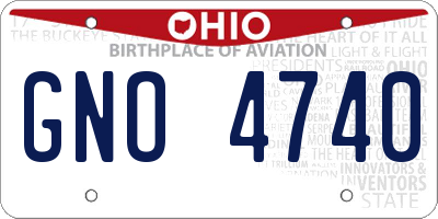 OH license plate GNO4740