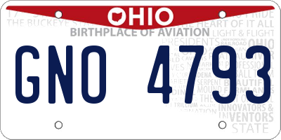 OH license plate GNO4793