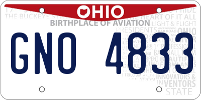 OH license plate GNO4833