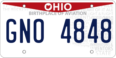 OH license plate GNO4848