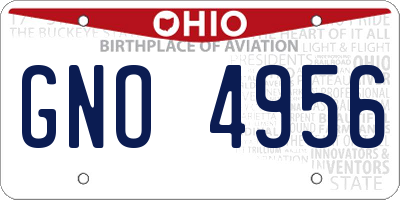 OH license plate GNO4956