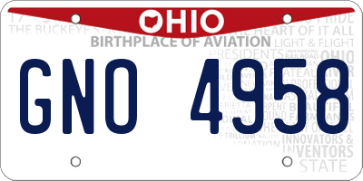 OH license plate GNO4958