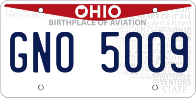 OH license plate GNO5009
