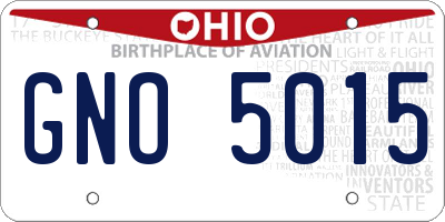 OH license plate GNO5015