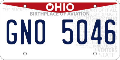 OH license plate GNO5046