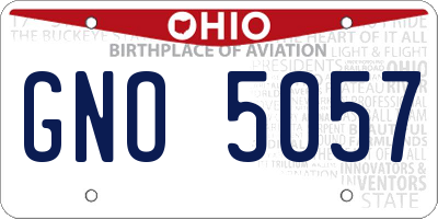 OH license plate GNO5057