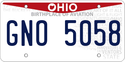 OH license plate GNO5058