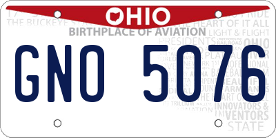 OH license plate GNO5076