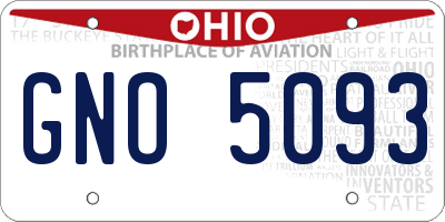 OH license plate GNO5093