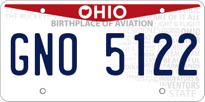 OH license plate GNO5122