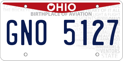 OH license plate GNO5127