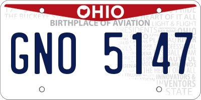 OH license plate GNO5147