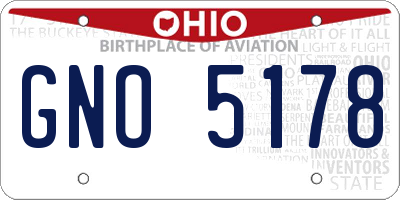 OH license plate GNO5178