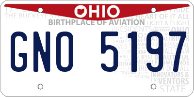 OH license plate GNO5197