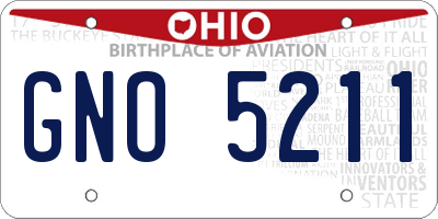 OH license plate GNO5211