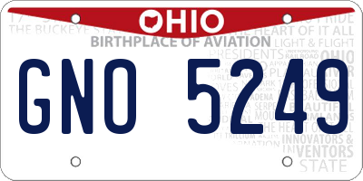 OH license plate GNO5249