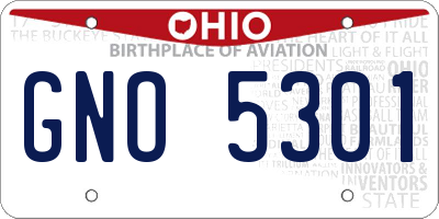 OH license plate GNO5301