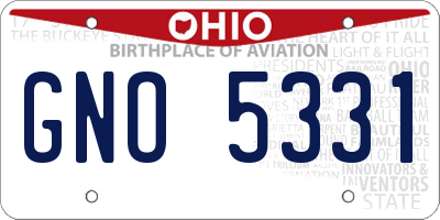 OH license plate GNO5331