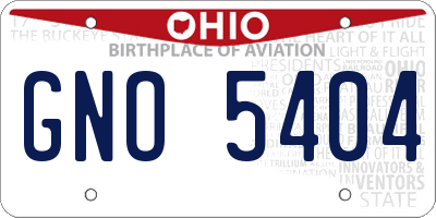 OH license plate GNO5404