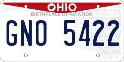 OH license plate GNO5422