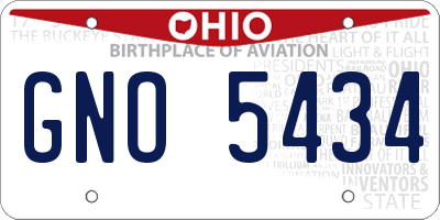 OH license plate GNO5434