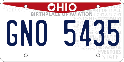 OH license plate GNO5435
