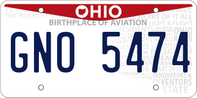 OH license plate GNO5474