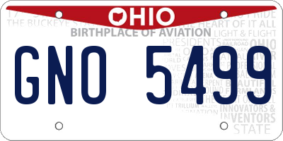 OH license plate GNO5499