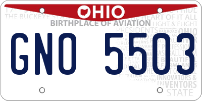 OH license plate GNO5503