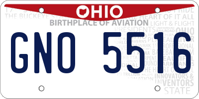 OH license plate GNO5516