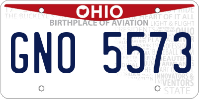 OH license plate GNO5573