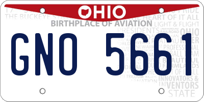 OH license plate GNO5661