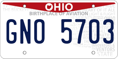 OH license plate GNO5703