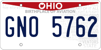 OH license plate GNO5762