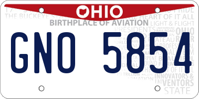 OH license plate GNO5854