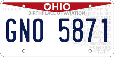 OH license plate GNO5871
