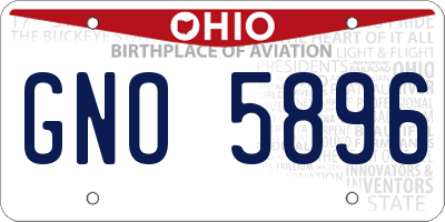 OH license plate GNO5896