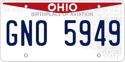 OH license plate GNO5949