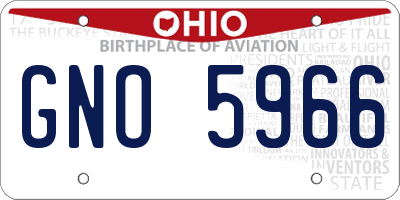 OH license plate GNO5966