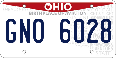 OH license plate GNO6028