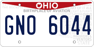 OH license plate GNO6044