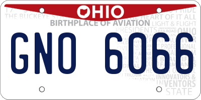 OH license plate GNO6066