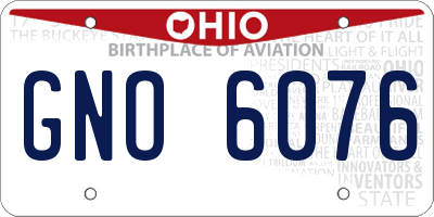 OH license plate GNO6076