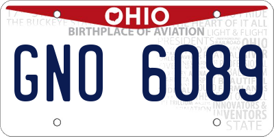 OH license plate GNO6089