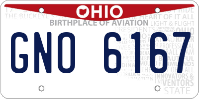 OH license plate GNO6167