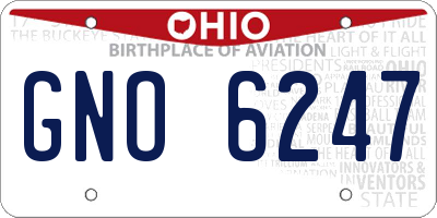 OH license plate GNO6247